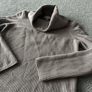 Benedetta B Wool Cashmere Blend Turtle Neck Ribbed Sweater. Small. Coco‎ Brown